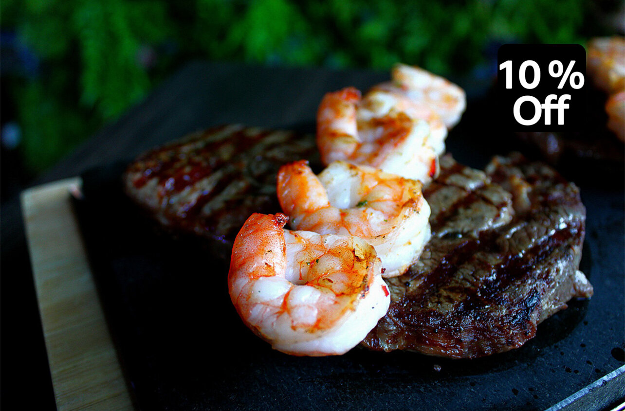 Amazing Steak, Seafood And Wine For Two