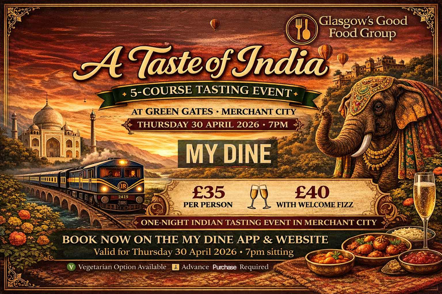 A Taste Of India Event Ticket - Thursday 30th April