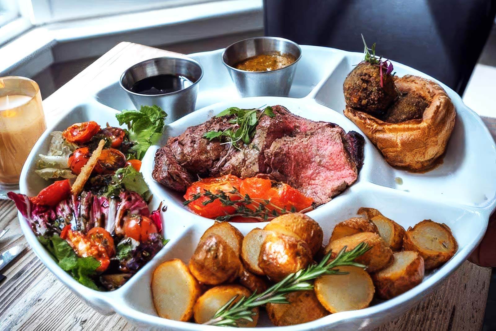 Image for Bavette Steaks With Chips, Sauce & Glass Of Prosecco Each (for Two)